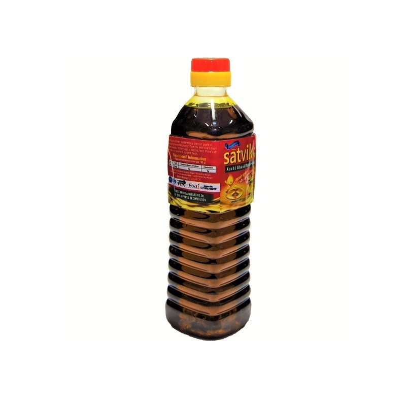 Satvik Mustard Oil (kachi ghani Cold Pressed Mustard Oil) (500ml), 100% ...
